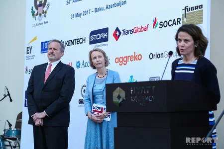 ABŞ və Britaniya səfirlikləri Xəzər neft-qaz sərgi-konfransı ilə əlaqədar qəbul keçirib - FOTO