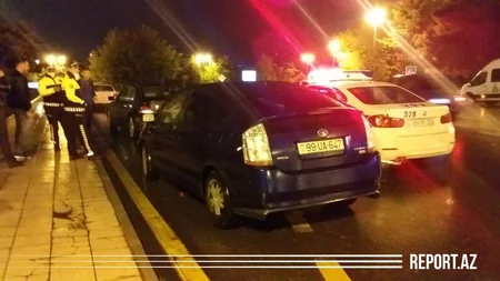 Bakıda iki avtomobil toqquşdu