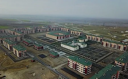 President Ilham Aliyev views new residential complex for IDPs in Tartar district