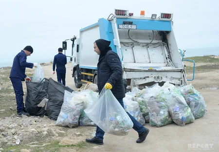 Bilgəhdə Xəzərin sahil zolağı plastik tullantılardan təmizlənib