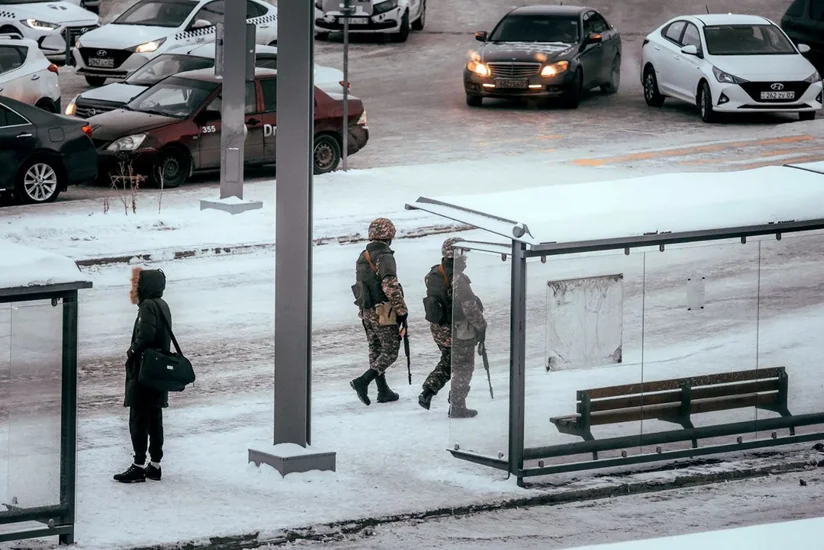 Protesters set up barricade in Almaty, several die