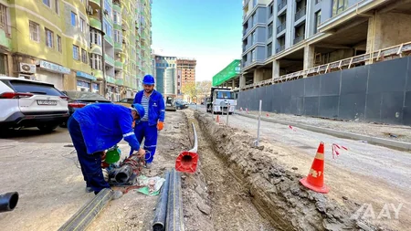 Bakının Məsud Əlizadə küçəsi təmir edilir