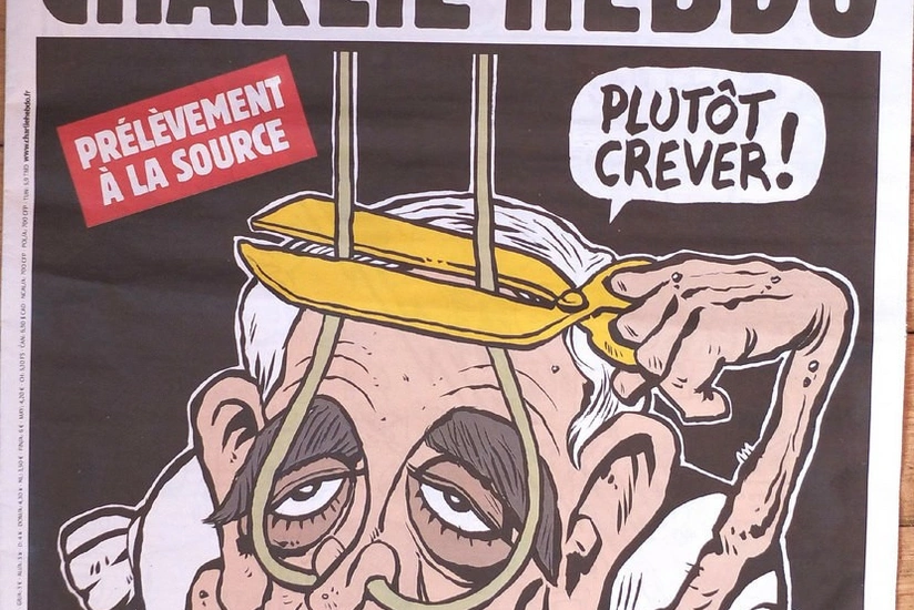 Fransa jurnalı Şarl Aznavurun karikaturasını çap edib - FOTO