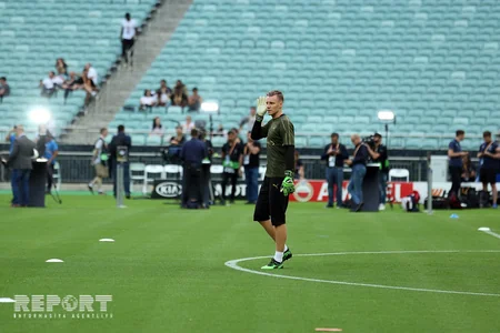 Arsenal UEFA Avropa Liqasının final oyunundan əvvəl Bakı Olimpiya Stadionunda məşqə çıxıb - FOTOREPORTAJ