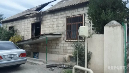 Tərtərdə şəhid ailəsinin evi yanıb - FOTO - VİDEO
