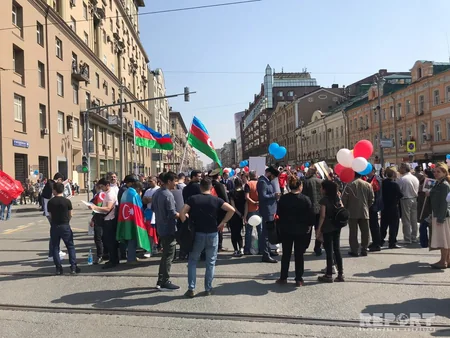 Azərbaycan diasporu Moskvada Ölməz alay aksiyasında iştirak edib