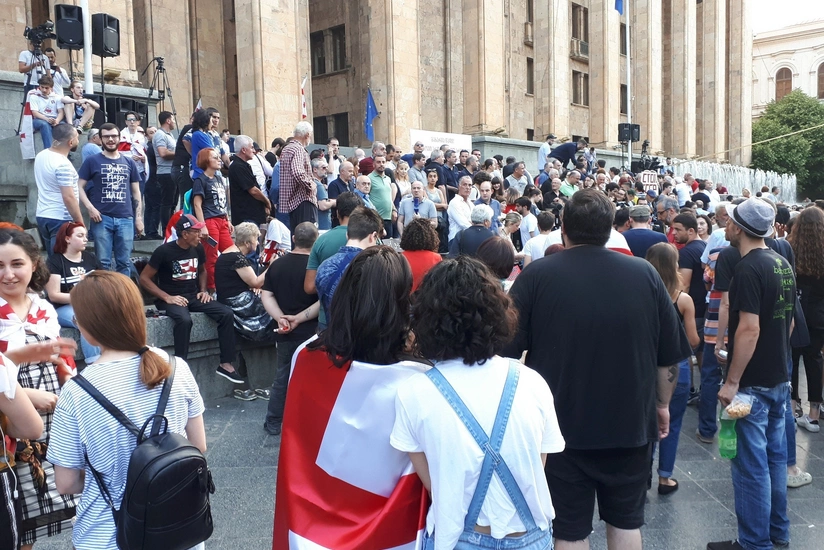 Tbilisidə aksiyanın təşkilatçıları təxribat barədə xəbərdarlıq ediblər - FOTO - YENİLƏNİB-2