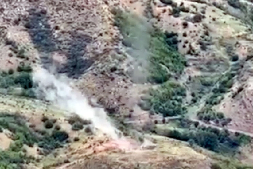 Armenian armed forces formations' combat equipment being destroyed