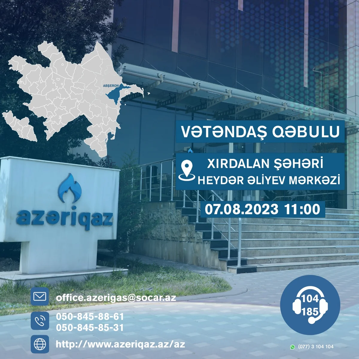 “Azəriqaz rəhbərliyi Xırdalanda vətəndaş qəbulu keçirəcək