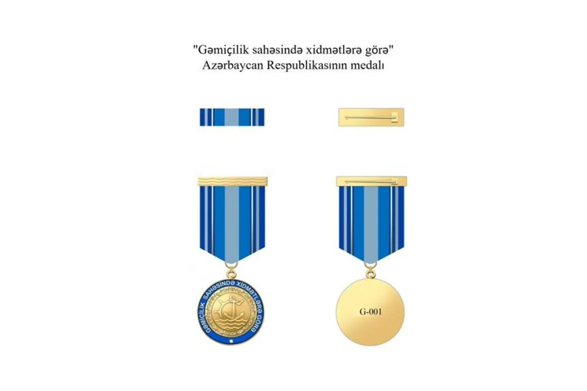 Gəmiçilik sahəsində xidmətlərə görə Azərbaycan Respublikasının medalı haqqında əsasnamə təsdiqlənib