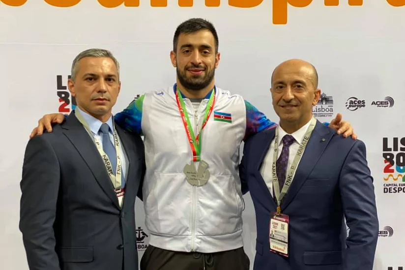 Азербайджанский спортсмен завоевал серебряную медаль на турнире Премьер-лиги Karate1