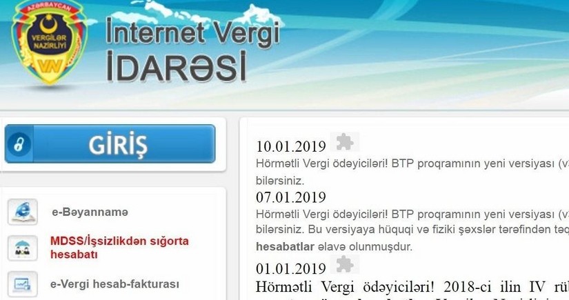 İnternet Vergi İdarəsinə giriş məlumatları təhlükədə ola bilər - DVX təcili tədbirlərin görülməsinə çağırır