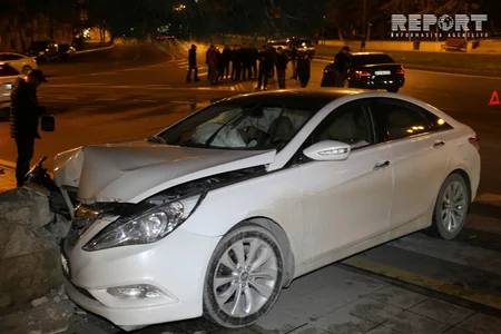 Bakıda kobud qayda pozuntusuna yol verən sürücü qəza törədib - FOTO