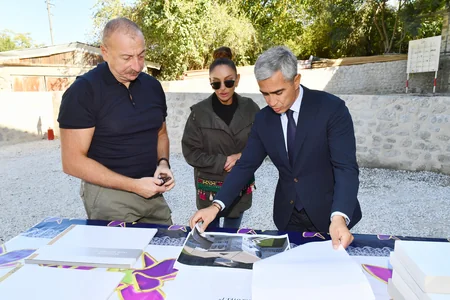 Ilham Aliyev and Mehriban Aliyeva view progress of works in newly-built facilities in Shusha