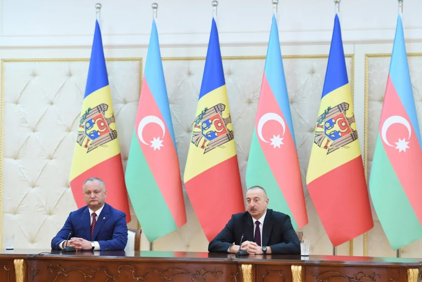 Presidents of Azerbaijan and Moldova made press statements