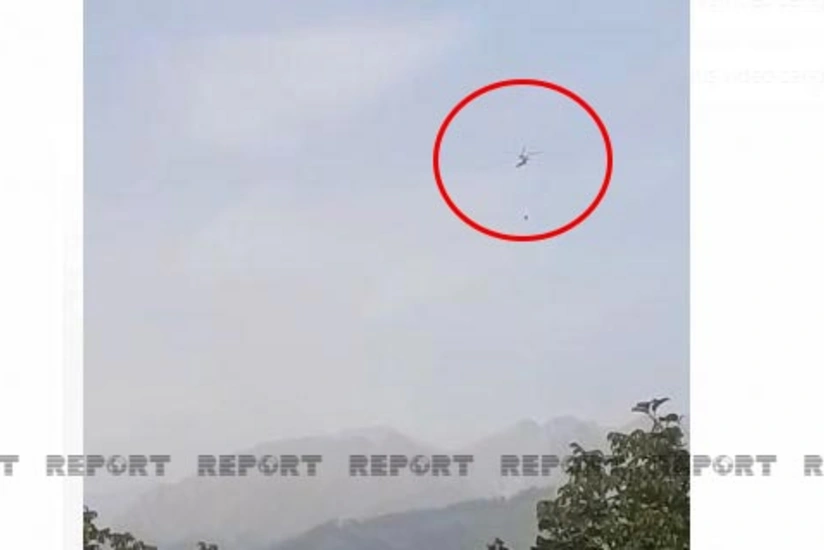 Oğuzda meşə yanğınının söndürülməsinə helikopter cəlb olunub