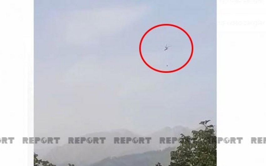 Oğuzda meşə yanğınının söndürülməsinə helikopter cəlb olunub