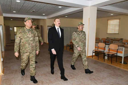 Президент Ильхам Алиев принял участие в открытии Н-ской воинской части Минобороны