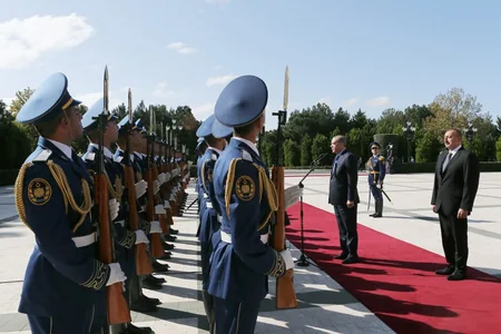 Rəcəb Tayyib Ərdoğanın rəsmi qarşılanma mərasimi olub
