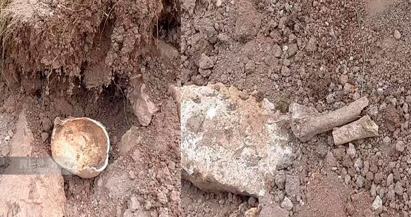 Laçında insan skeletinin qalıqları tapılıb