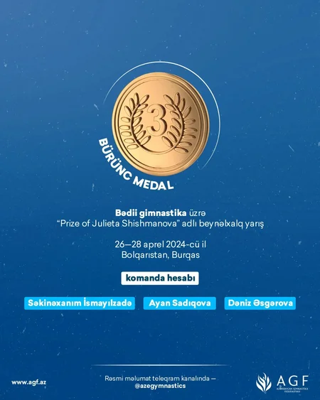 Azərbaycan bədii gimnastları beynəlxalq turnirdə 5 medal qazanıblar
