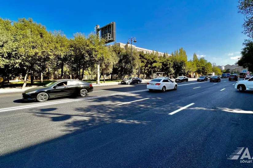 Bakının Fətəli xan Xoyski prospektinin bir hissəsində təmir yekunlaşıb