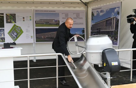 Ilham Aliyev lays foundation of Jabrayil Central Hospital