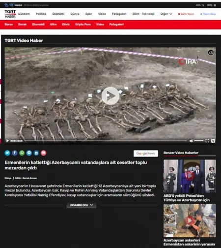 Dünya mətbuatı Edillidə aşkarlanan kütləvi məzarlıqla bağlı geniş məlumat yayıb