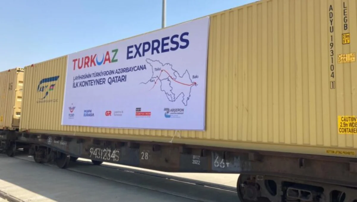 TURKUAZ layihəsi çərçivəsində daha bir konteyner blok qatarı ölkəmizdədir