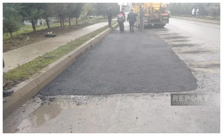 Cəlilabadda çökən yol təmir olunub 