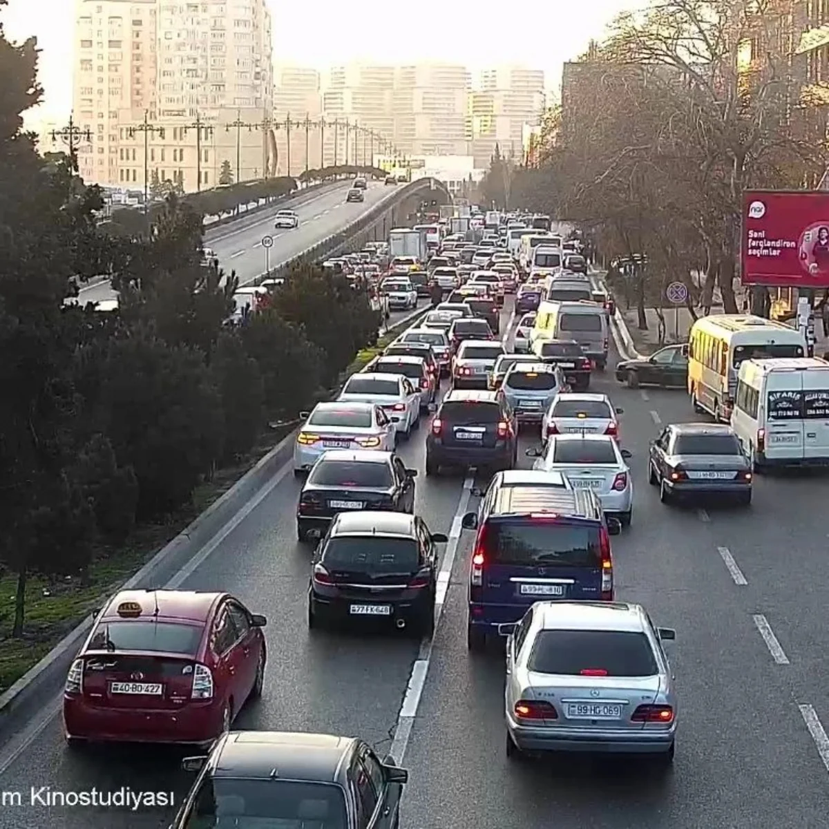 Bakının bir sıra yollarında tıxac müşahidə olunur