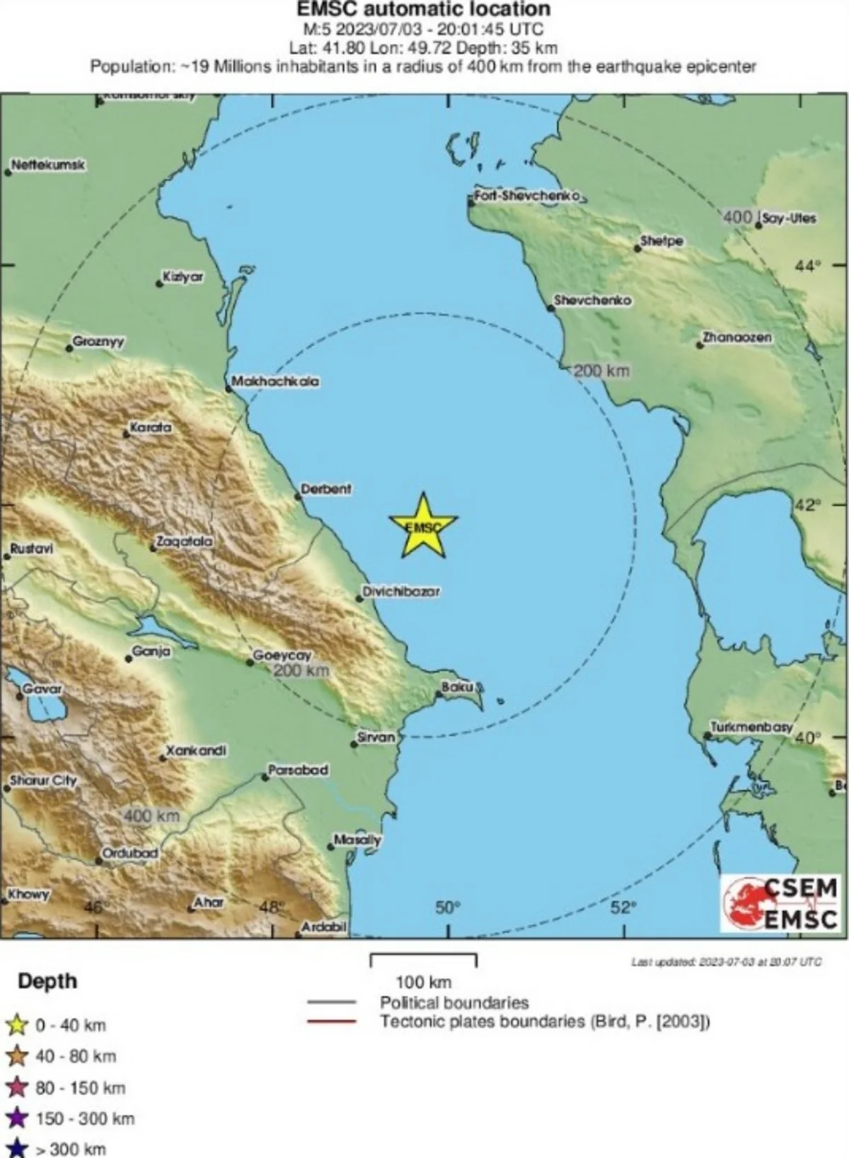 Xəzər dənizində 5,5 maqnitudada zəlzələ olub - YENİLƏNİB
