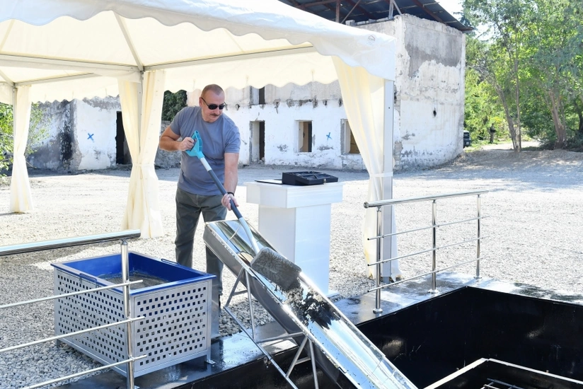 İlham Əliyev Zəngilan şəhərində 3-cü yaşayış kompleksinin təməlini qoyub