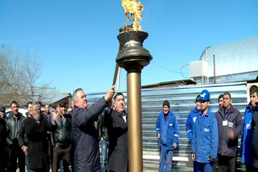 Sabirabad və Goranboy rayonlarının iki kəndinə ilk dəfə təbii qaz verilib