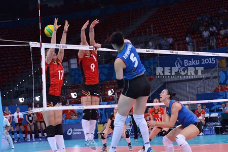 Qadın voleybolçulardan ibarət Azərbaycan millisi Avropa Oyunlarında Belçikaya qalib gəlib