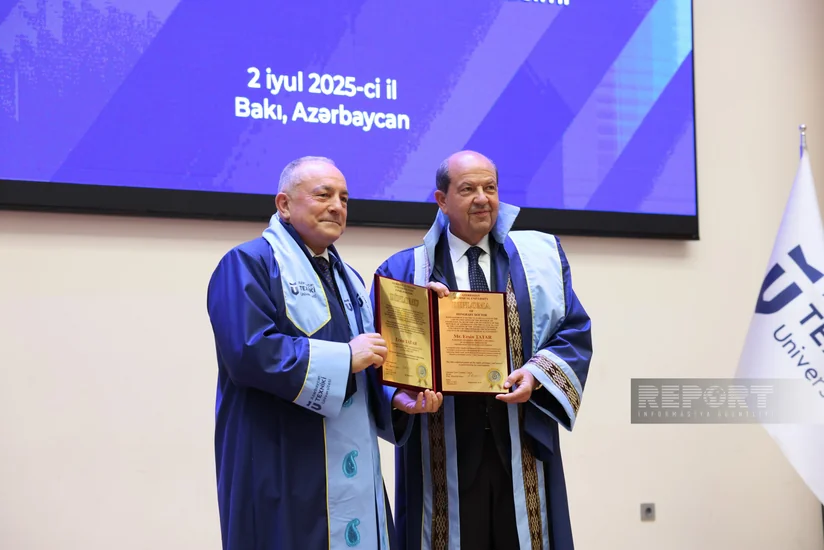 Şimali Kipr Prezidentinə AzTU-nun fəxri doktoru diplomu təqdim edilib