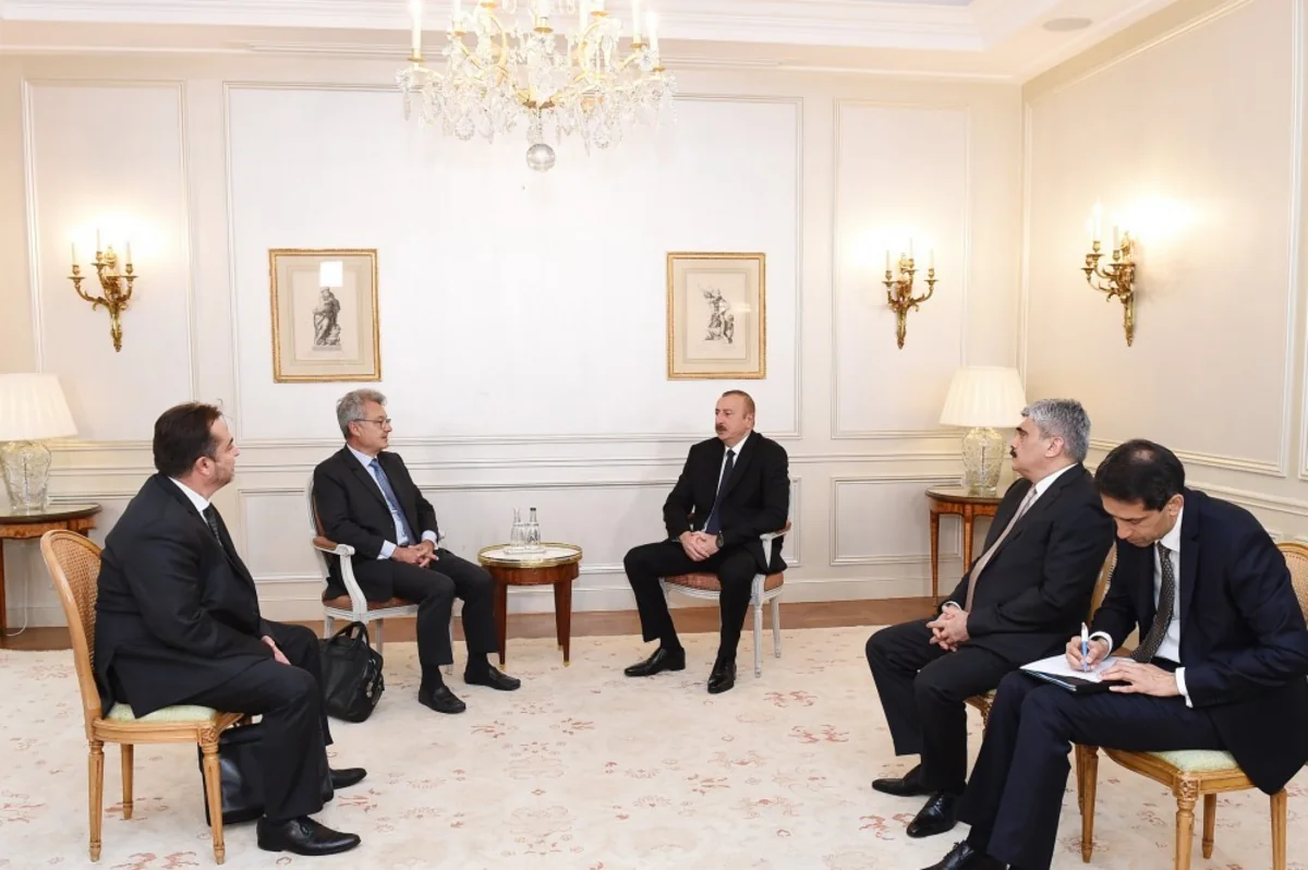 President Ilham Aliyev meets with SADE Director General in Paris