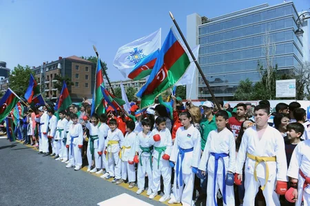 Bakı-2015: Məşəl estafeti Sumqayıtda - FOTO