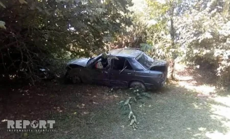 Oğuzda avtomobil ağaca çırpılıb, üç nəfər xəsarət alıb - FOTO