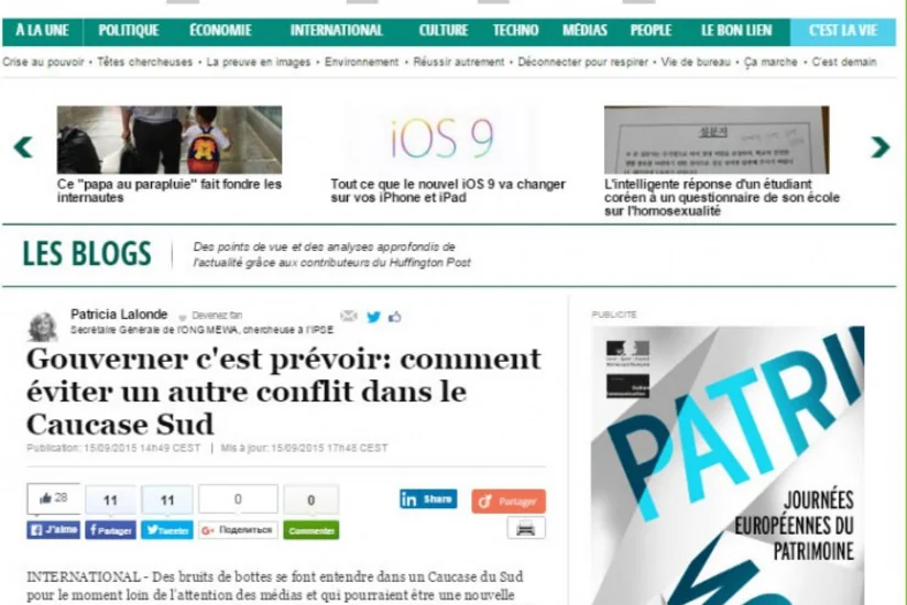 “Le Huffington Post” Dağlıq Qarabağ münaqişəsindən yazıb
