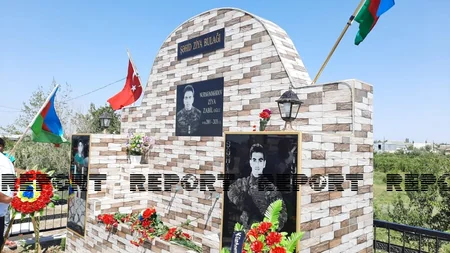 Kürdəmirdə Vətən müharibəsi şəhidinin xatirəsinə tikilən bulağın açılışı olub