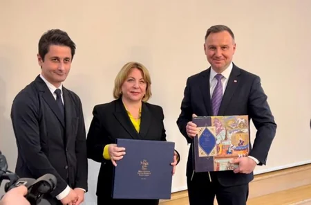 Polşa Prezidenti Nizami Gəncəvi Beynəlxalq Mərkəzinin üzvləri ilə görüşüb