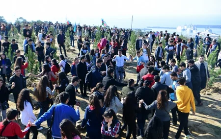 President Ilham Aliyev and first lady Mehriban Aliyeva attended tree-planting campaign in Khatai district, Baku