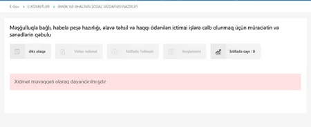 ​Əmək və Əhalinin Sosial Müdafiəsi Nazirliyinin elektron xidmətlərinin əksəriyyəti fəaliyyətini dondurub