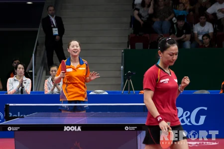 Stolüstü tennis yarışmasında qadınlar arasında qızıl medal uğrunda mübarizə başa çatıb - FOTOREPORTAJ