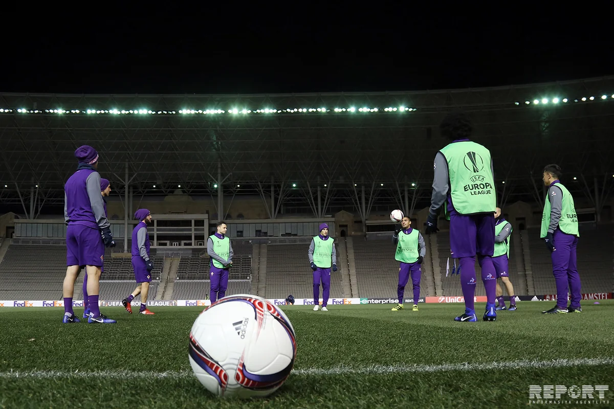 Qarabağ və Fiorentina oyundan əvvəl son məşqə çıxıb - FOTOREPORTAJ