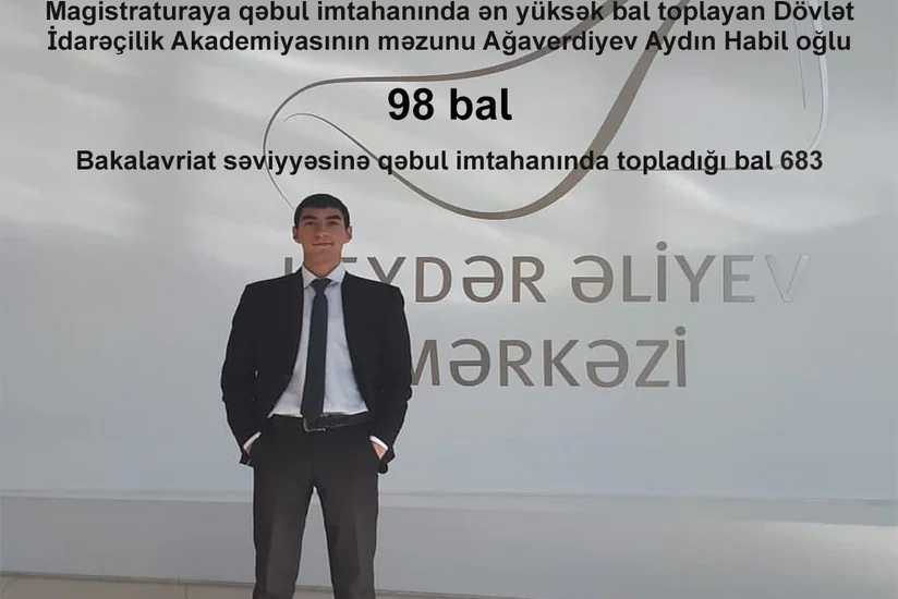DİM magistraturaya qəbulda ən yüksək bal toplayan şəxsin adını açıqlayıb