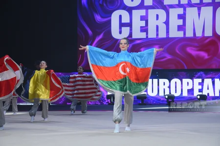Milli Gimnastika Arenasında Avropa Kubokunun açılış mərasimi keçirilib