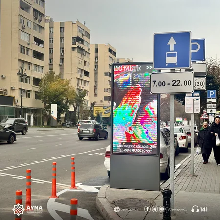 В Баку установлены очередные дорожные знаки для автобусных полос