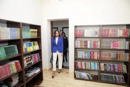 Azerbaijan's First VP views new building of Gubadli district Khanlig village school in Ramana